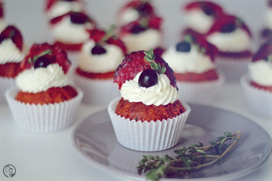 Herzhafte spanische Cupcakes