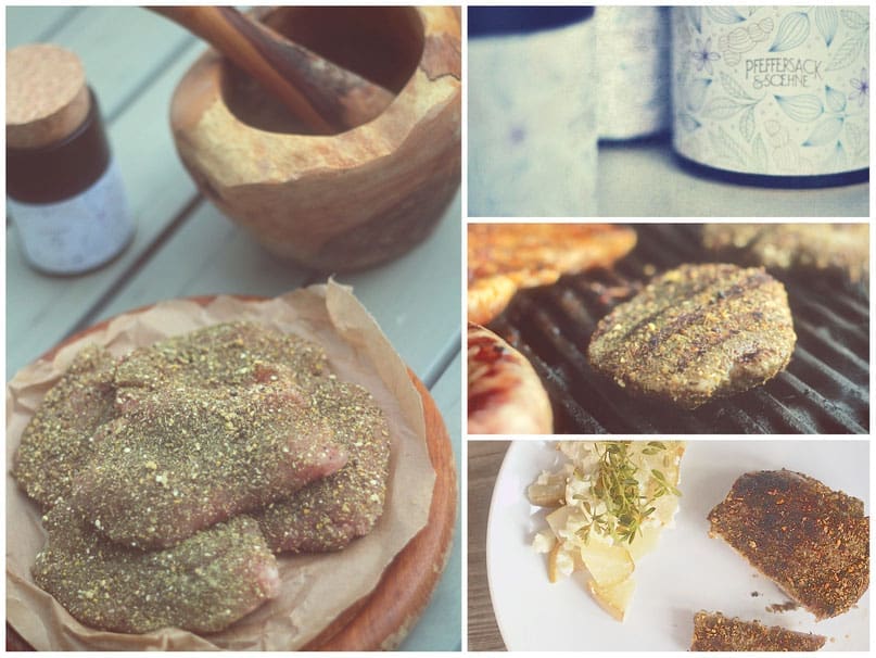 BBQ Chicken mit Birnen- Ziegenkäse Päckchen 2 chicken rub collage | Wir fanden Tina's Beilage so toll, dass wir sie euch unbedingt vorstellen müssen!!