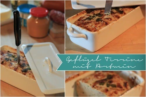 Geflügelterrine mit Portwein 2 image 3 8 | Servieren könnt ihr die Terrine zu einem gemischten Salat mit einer Vinaigrette als Dressing oder einfach zu Brot. Baguette passt immer, lecker ist aber auch unser Gewürzbrot :)