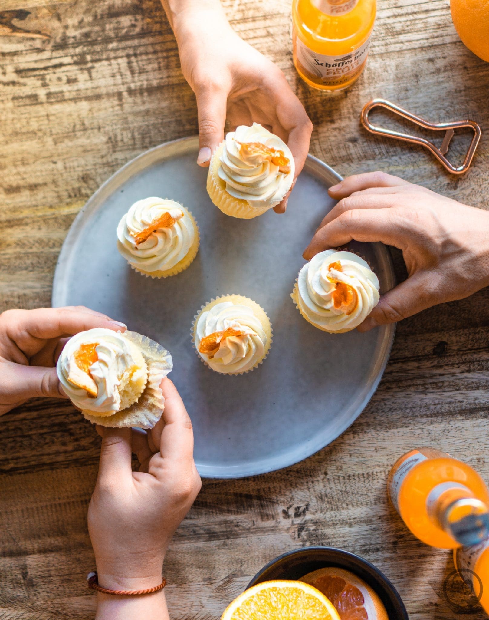 Grapefruit Cupcakes 8 Cupcakes von oben