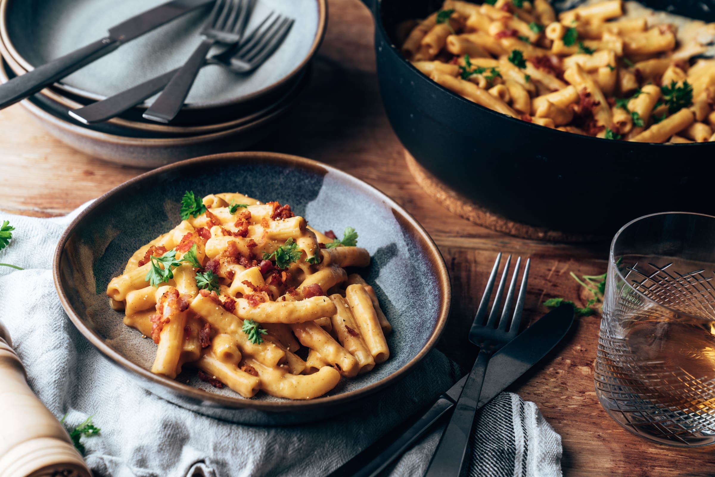 Mac’n’Cheese mit Whisky & Bacon